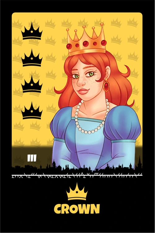 An illustrated Crown People tile showing a queen